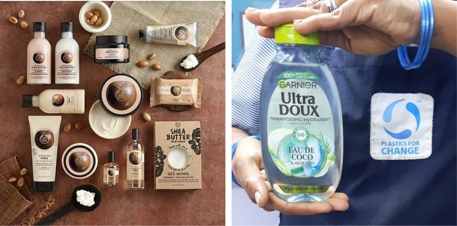   (Image Source: The Body Shop, Garnier) 